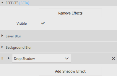 "Design Effects in the Properties view"