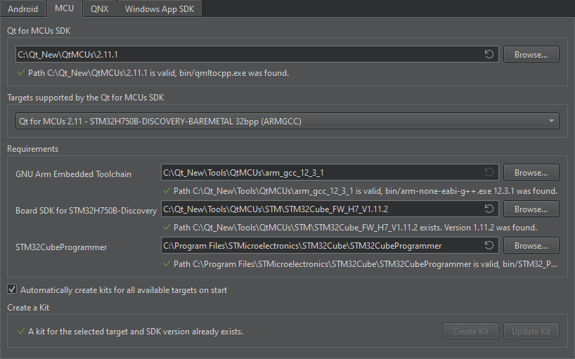 Creating an SDK for an STM target using Qt Creator.