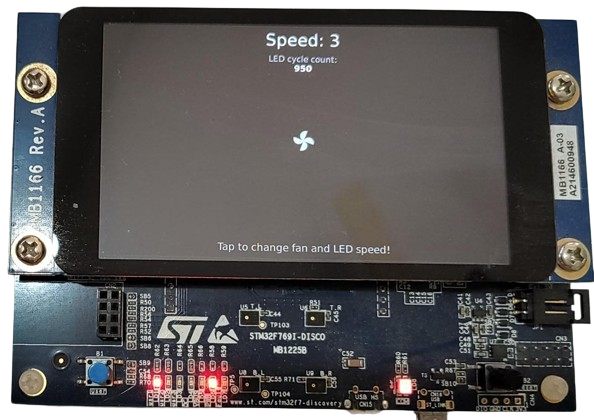 Multitask example application running on STM32F769I-DISCOVERY.