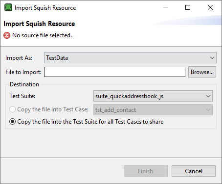 "The Import Squish Resource dialog"