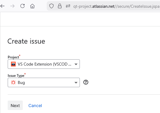 {Qt project bug tracker}