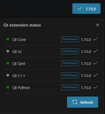 {Details of installed extensions.}