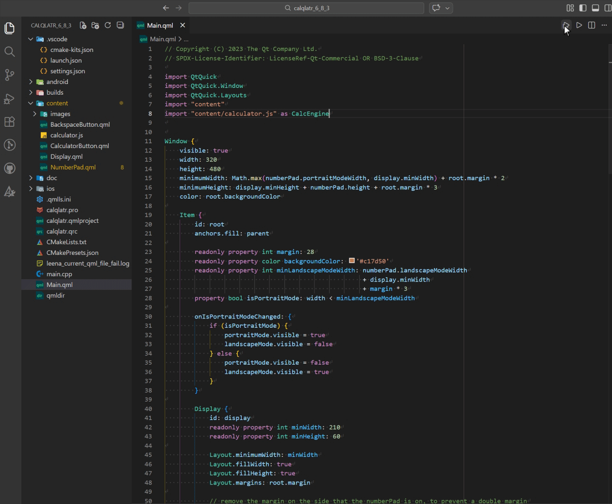 {Previewing a Qt Quick application}